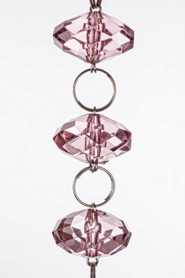 6x Cadena de cristales C-Drop rosa oscuro 180