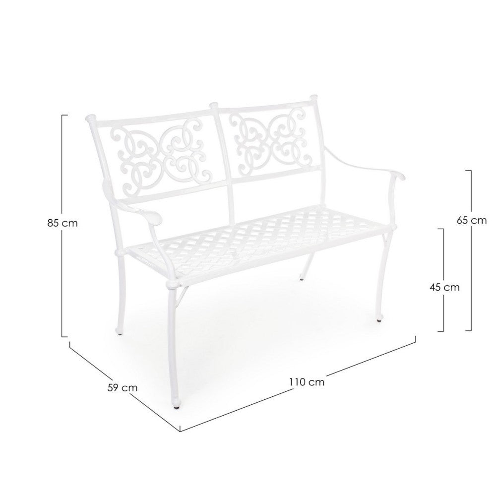Banco exterior Giglio blanco 110 x 59 x 85 h cm
