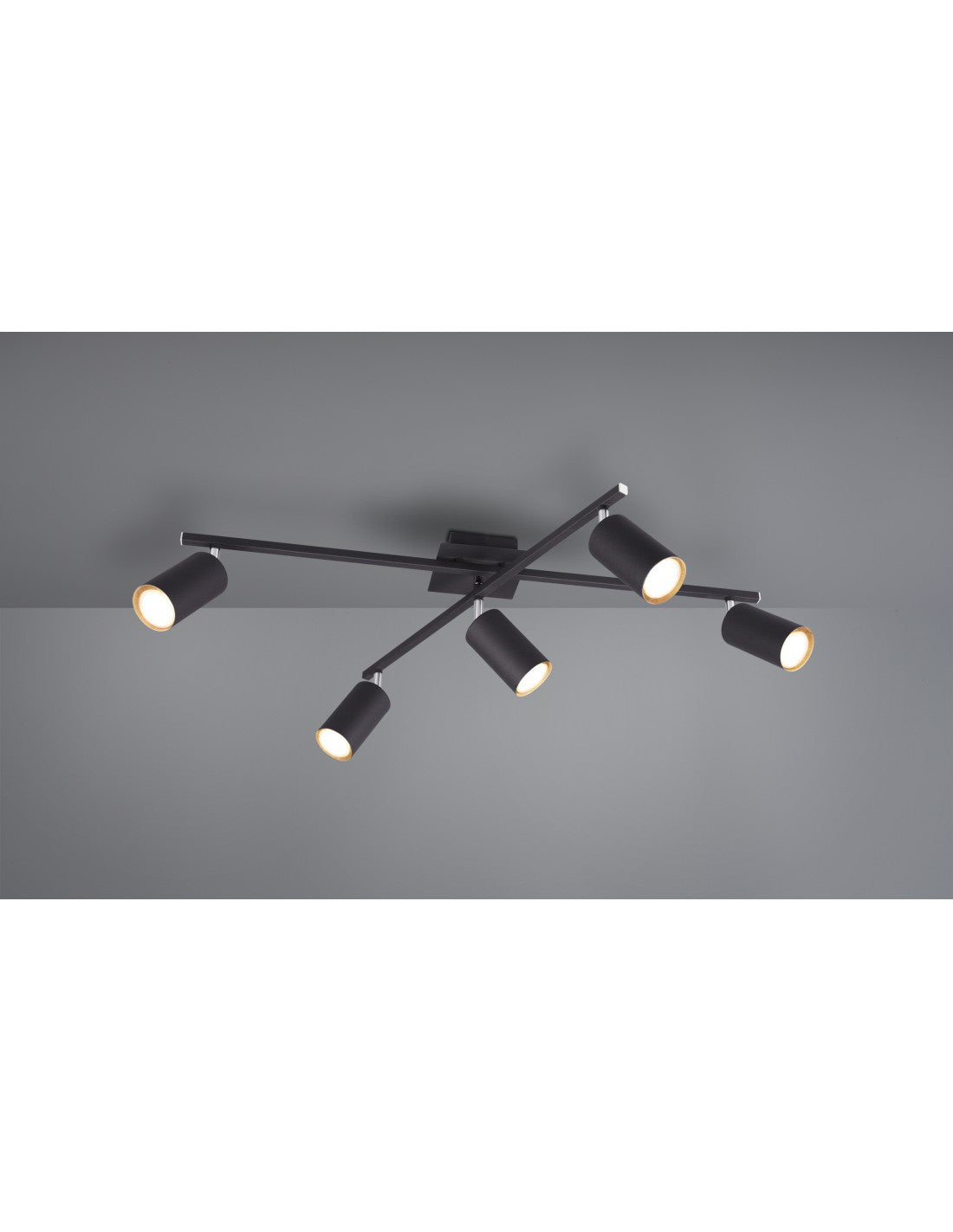 Lámpara de Techo 5 Focos Orientables Marley Negro Trio Lighting
