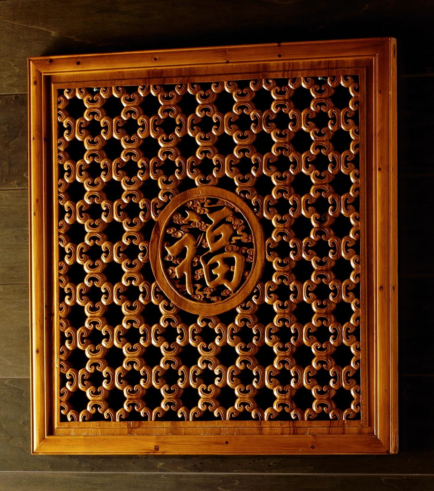 Panel decorativo de madera marrón 50x50 cm