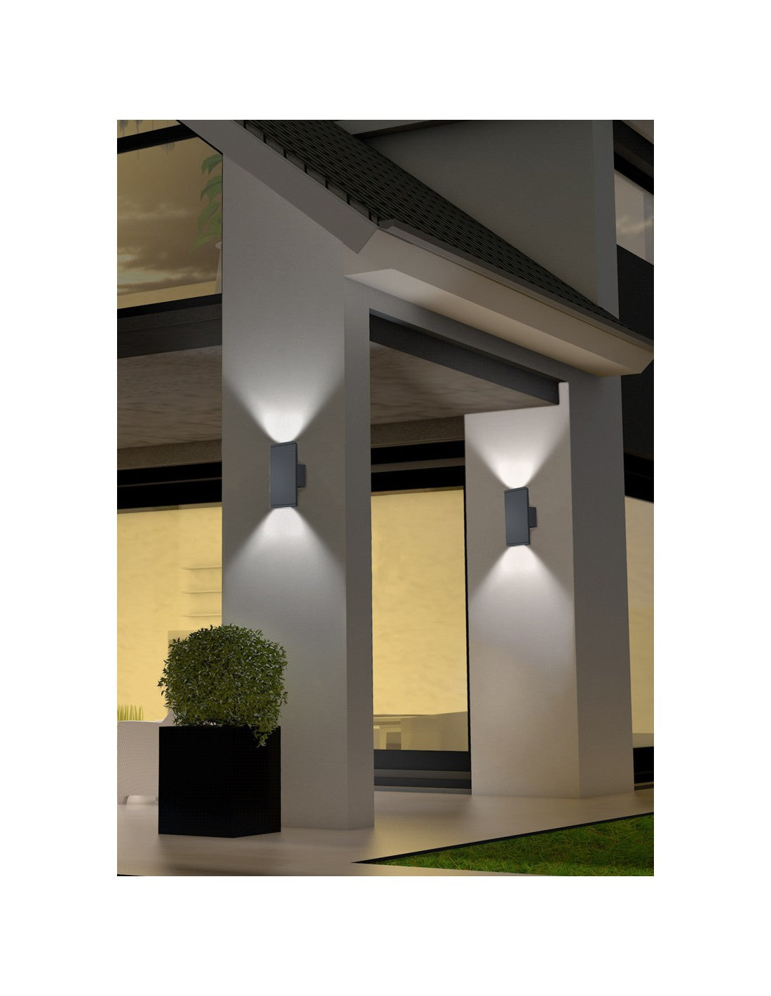 Aplique de exterior doble emisión Colorado LED IP54 Antracita Trio Lighting