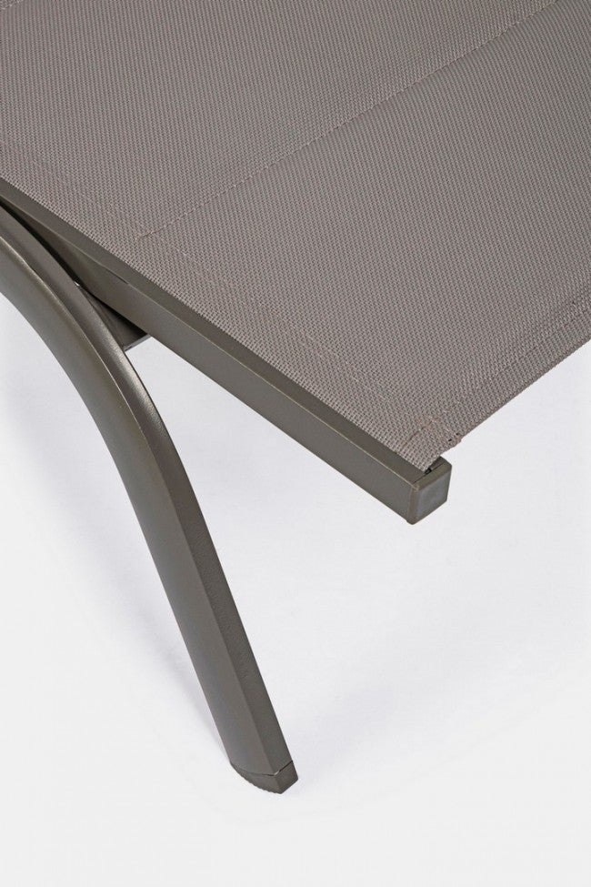 Tumbona de aluminio gris tórtola con ruedas Cleopas