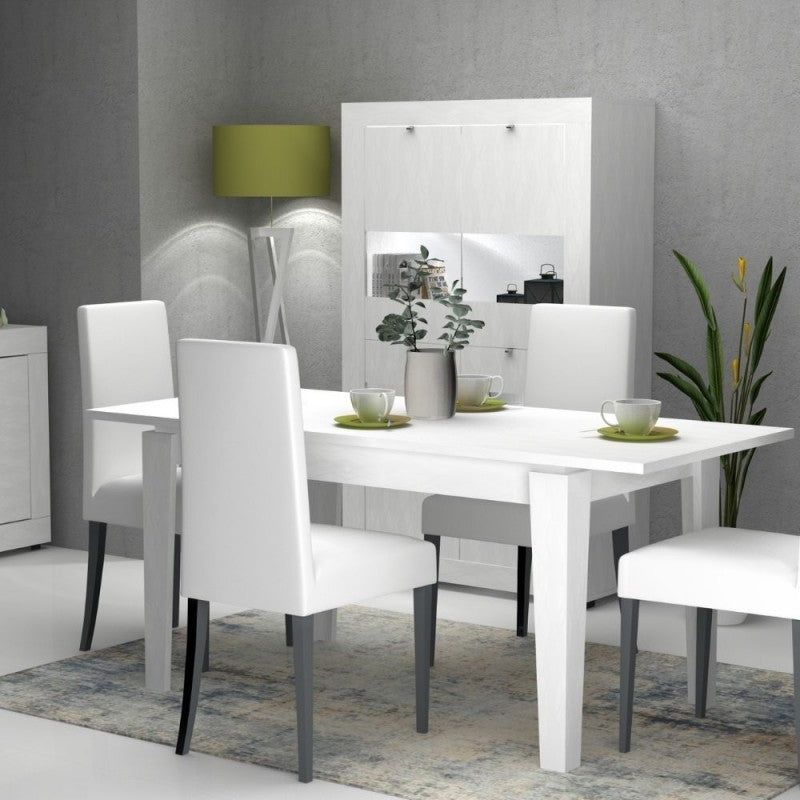 Mesa Extensible Alerce Blanco MEGARON 120-160X80 cm
