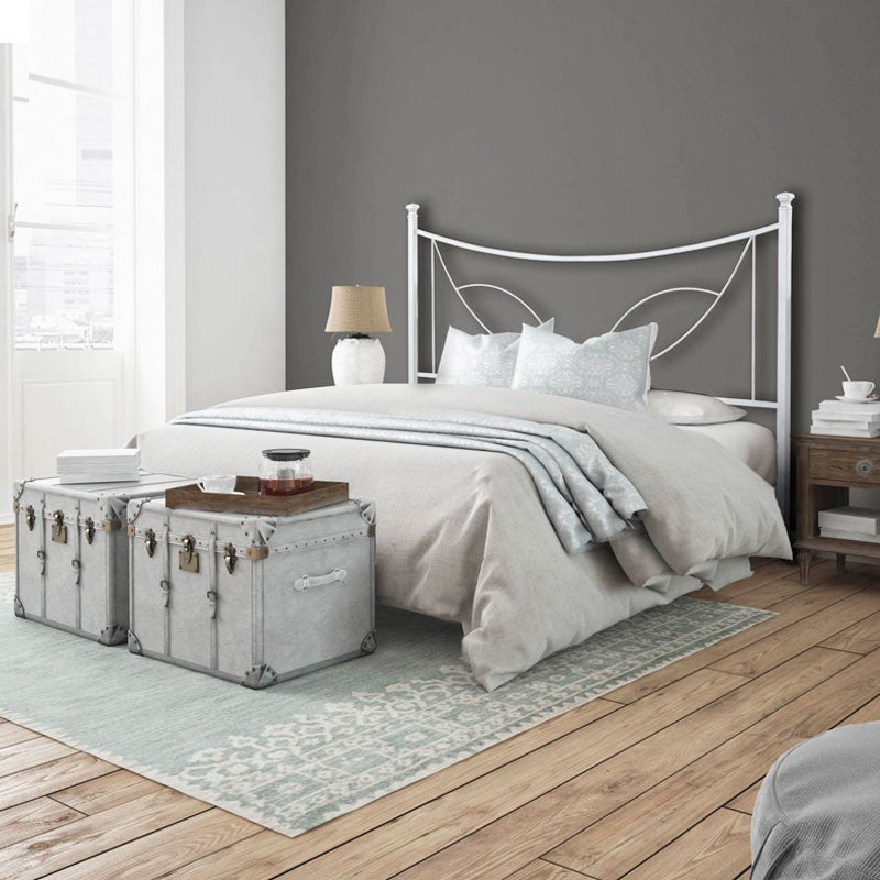 Cama doble de hierro con estructura de hierro TULIPANO Blanco 166x202x h117 cm