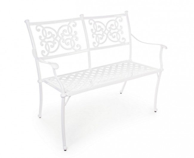 Banco exterior Giglio blanco 110 x 59 x 85 h cm