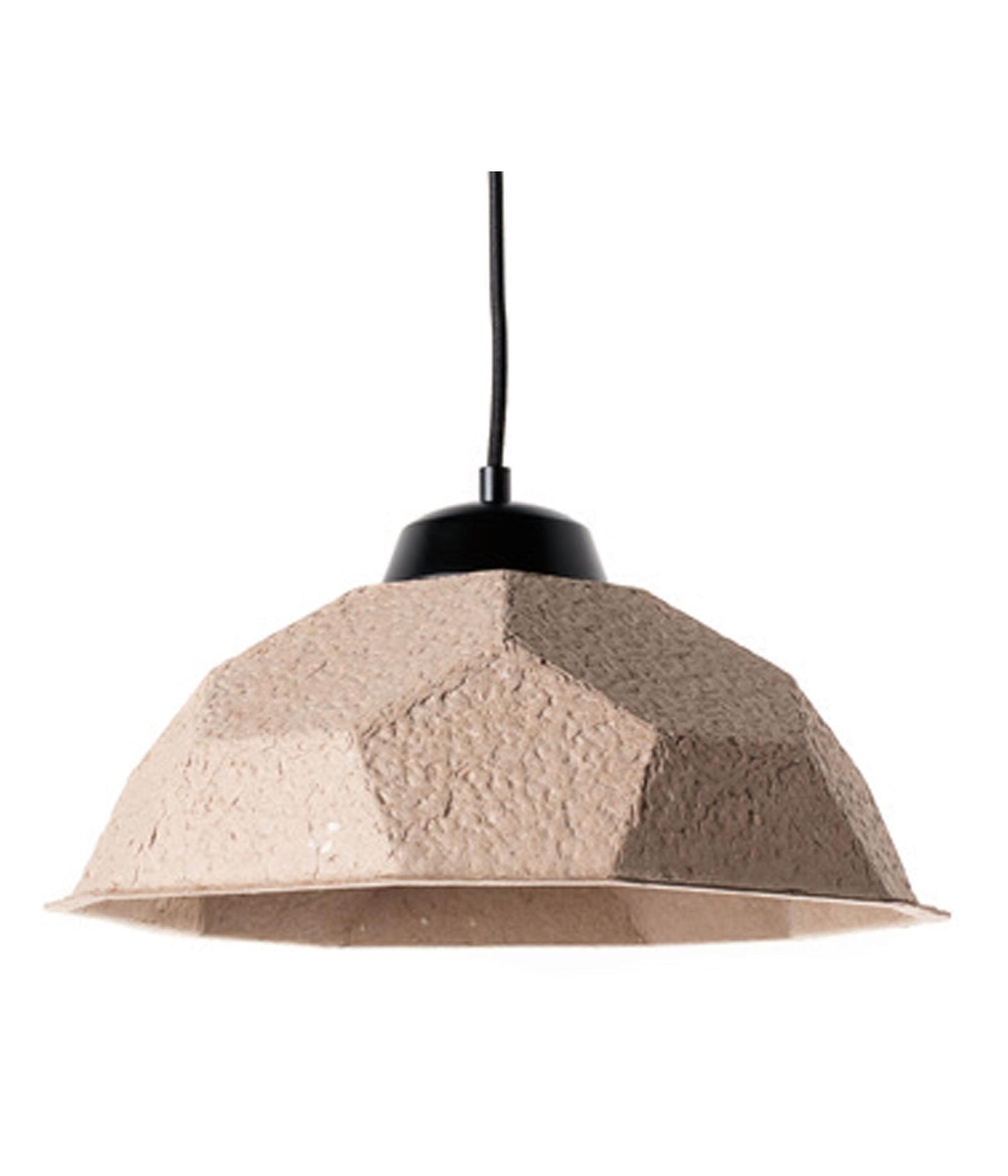 Lámpara de suspensión con pantalla de cartón reciclado gris tórtola D35xP35x160h cm