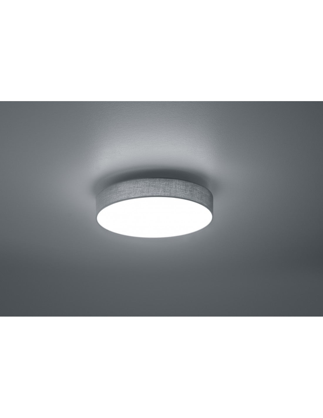 Lámpara de techo LED moderna con pantalla de tela gris Lugano Ø40 cm Trio Lighting