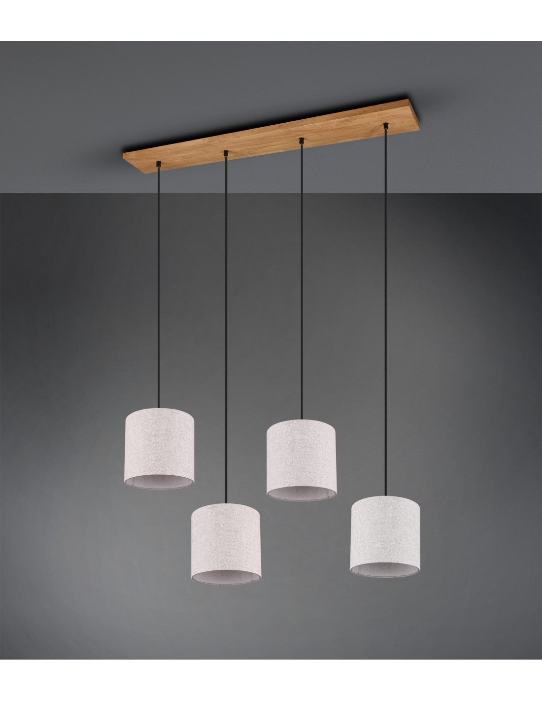 Elmau Suspensión 4xE27 Níquel Y Arena Pantalla L100 cm Trio Lighting