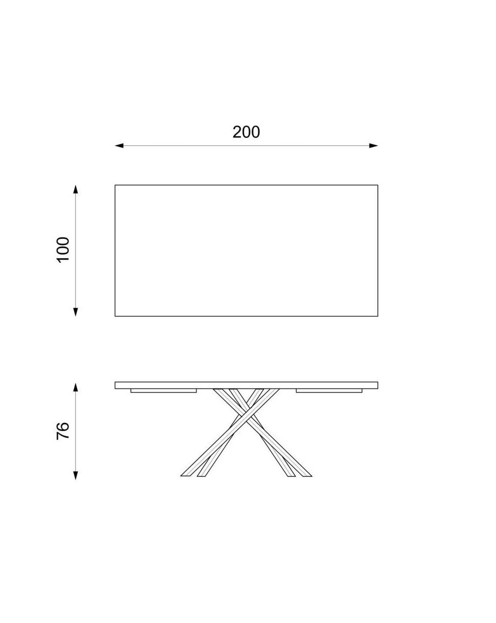 Mesa Fija 200 x 76 H cm - Spike