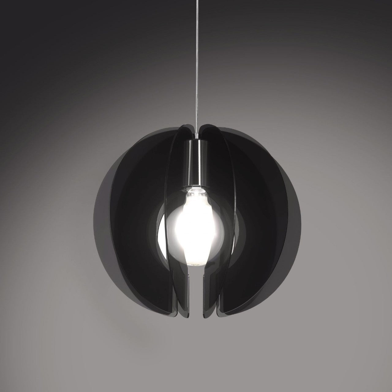 Suspensión Sirio Ahumada en Metal Cromado Cm. 40x40h