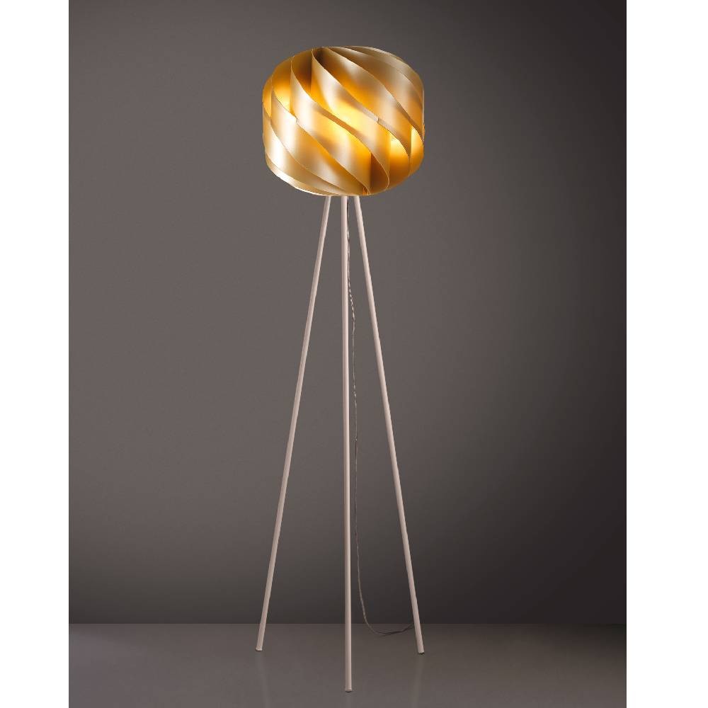 Nuevo Lámpara de pie trípode Gold en metal cm. 40 x 163h