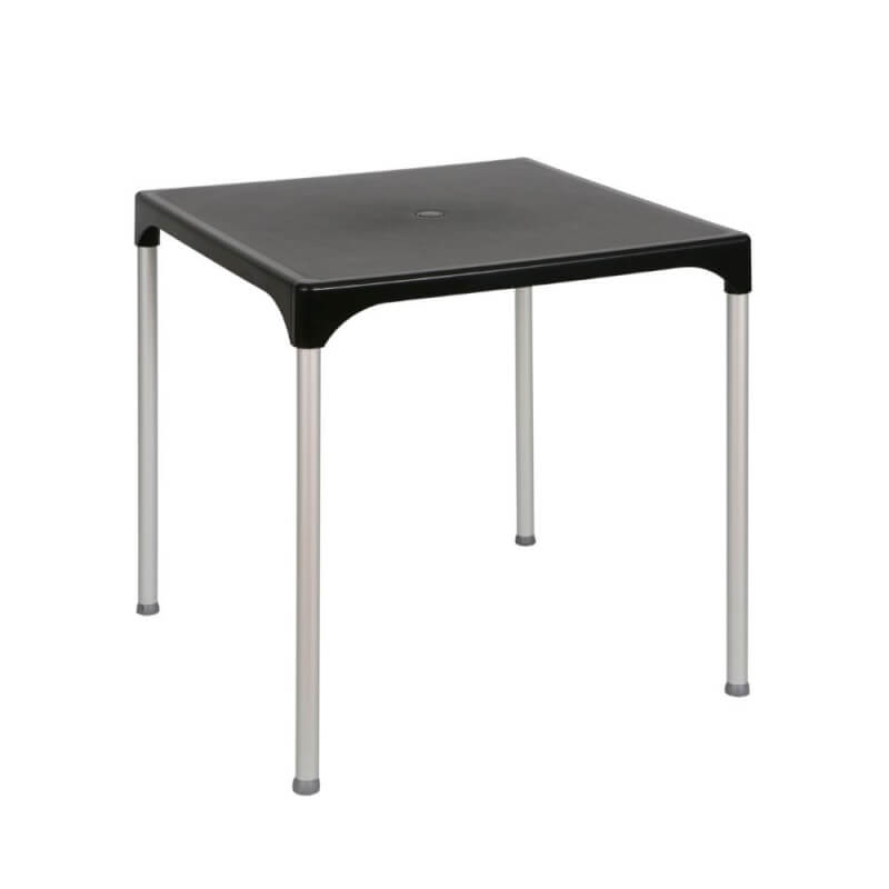 Mesa Prime cuadrada polipropileno negro 70x70