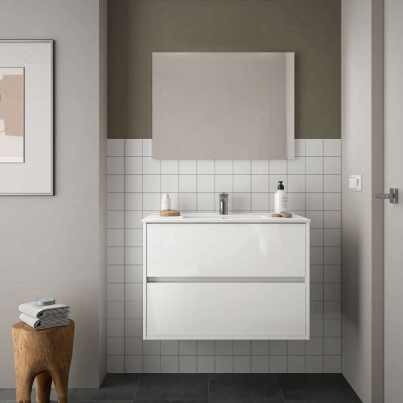 Mobile bagno sospeso Tovel bianco lucido 80x46x54 H EFFEZ