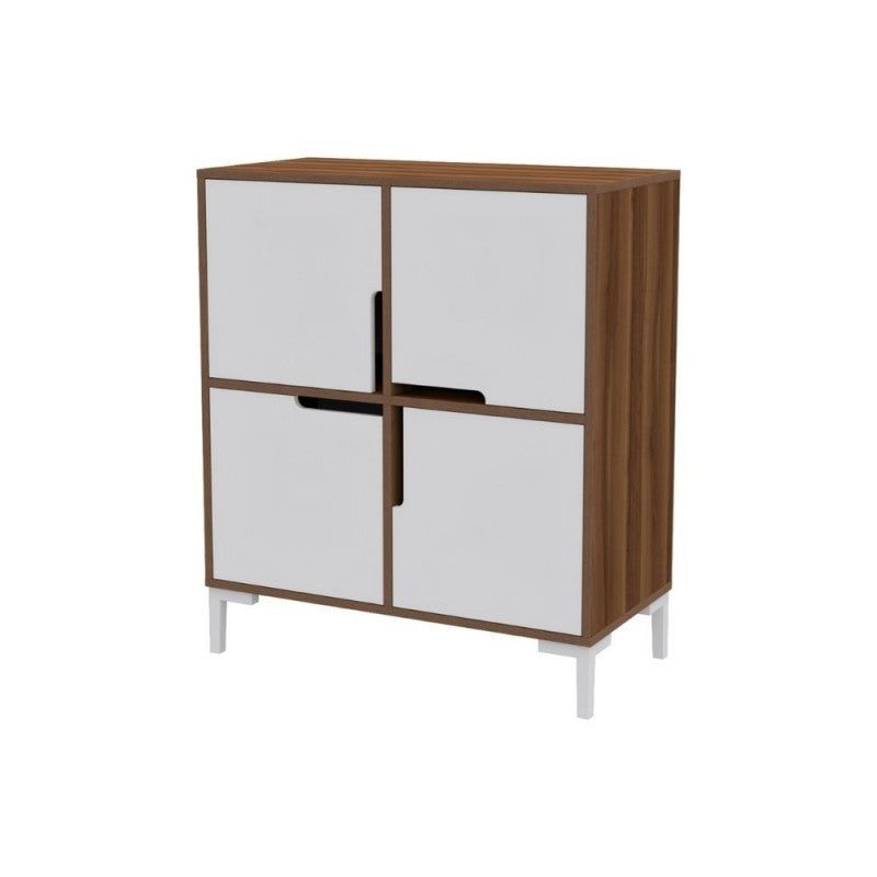 Zapatero Wind Tower nogal blanco 4 compartimentos 90x45xh.90 cm