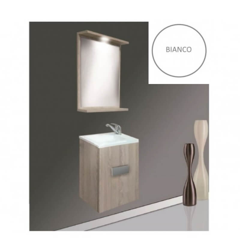 Mueble de baño suspendido Charlie con espejo blanco