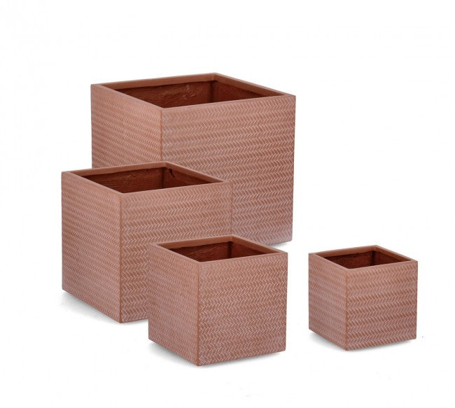 Set4 Jarrón P. Tressage Qu Terracota