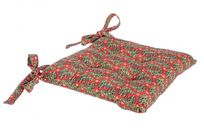 10x Funda Asiento Árbol Navidad Rojo 40X40