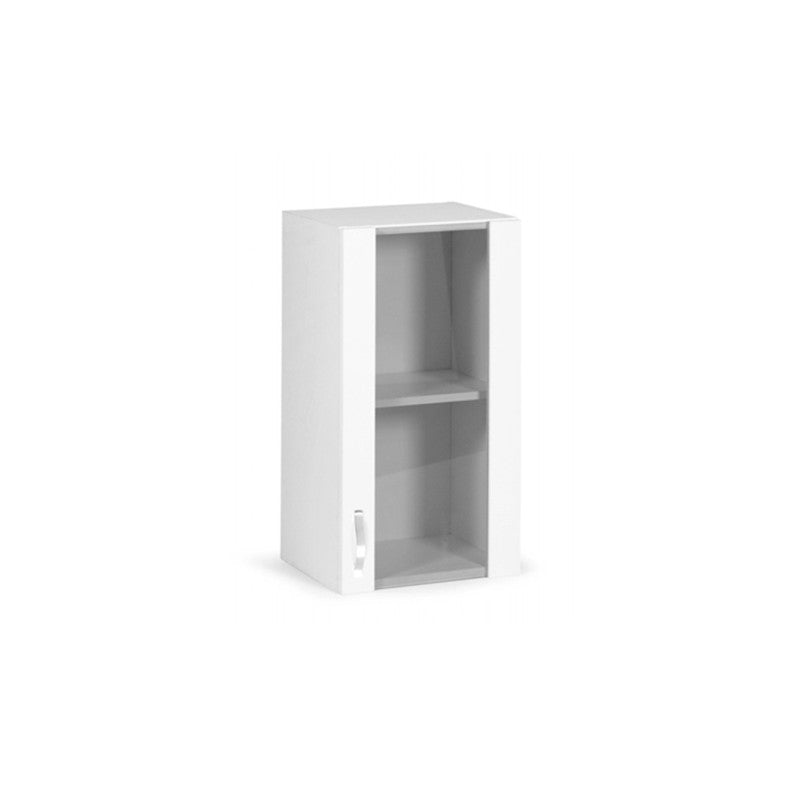 Mueble de pared vitrina Fresno Blanco 1 puerta de madera revestida de melamina h.72x40x32cm