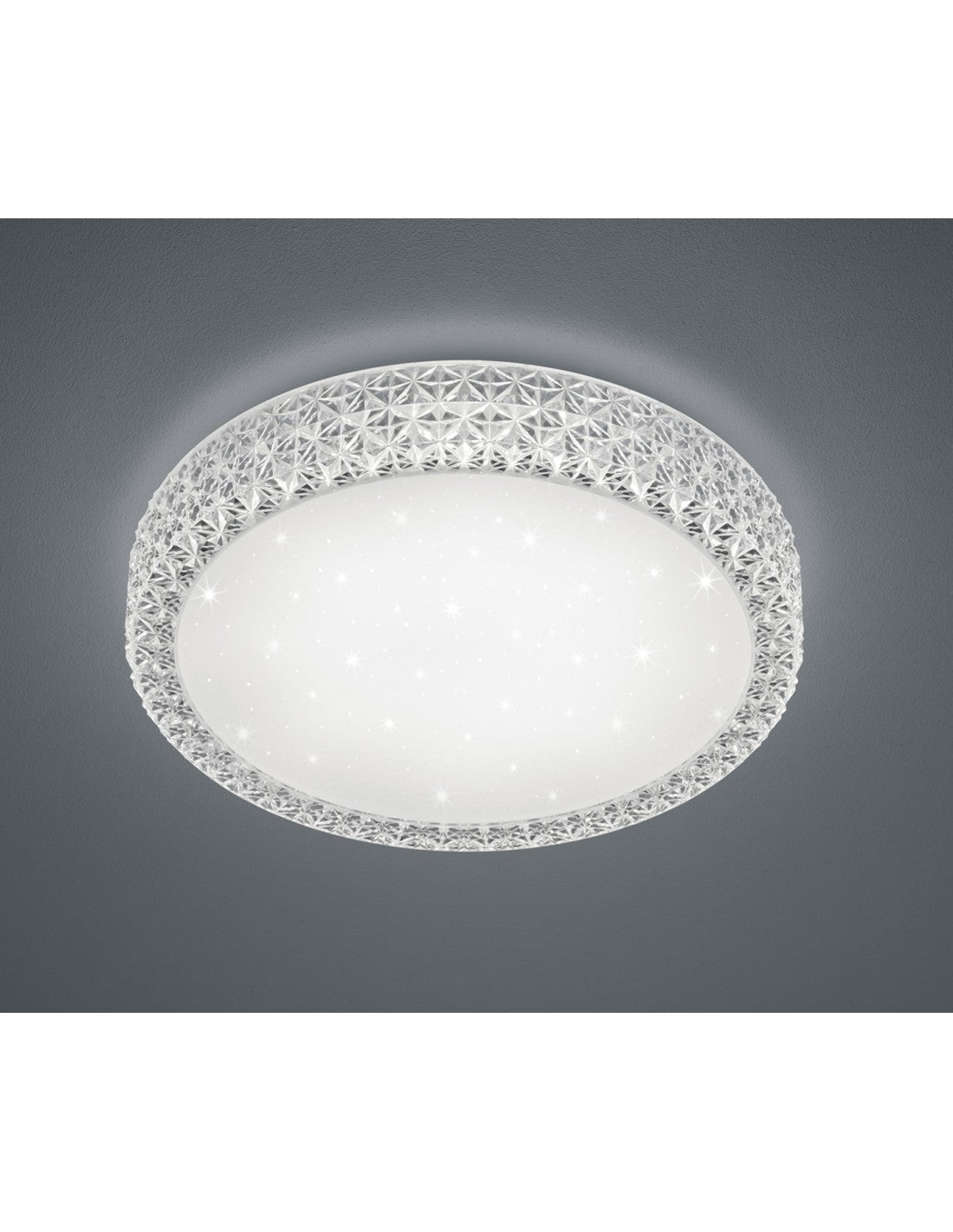 Lámpara de techo LED multifunción Pegasus efecto cristal blanco Ø60 cm Trio Lighting