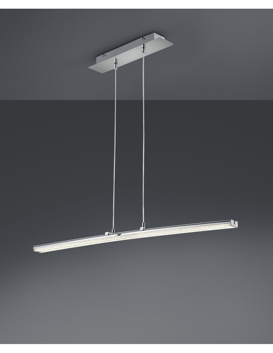 Lámpara colgante moderna LED regulable cromada L140 cm Trio Lighting
