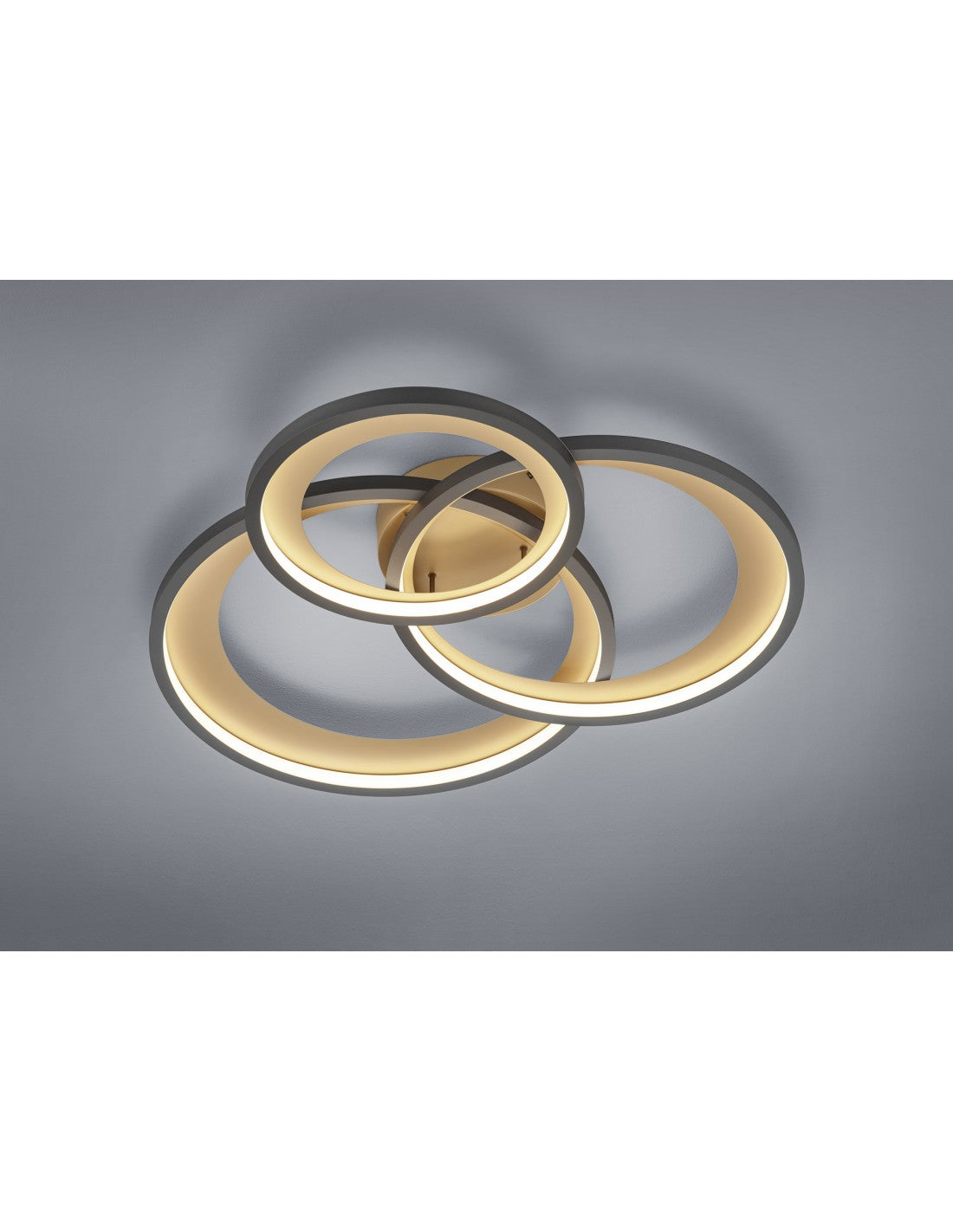 Granada Plafón 3 Anillos Negro LED 36w Regulable Trio Lighting