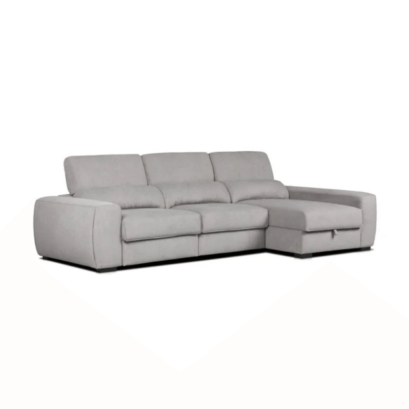 Divano Duke grigio penisola reversibile e funzione letto EFFEZ