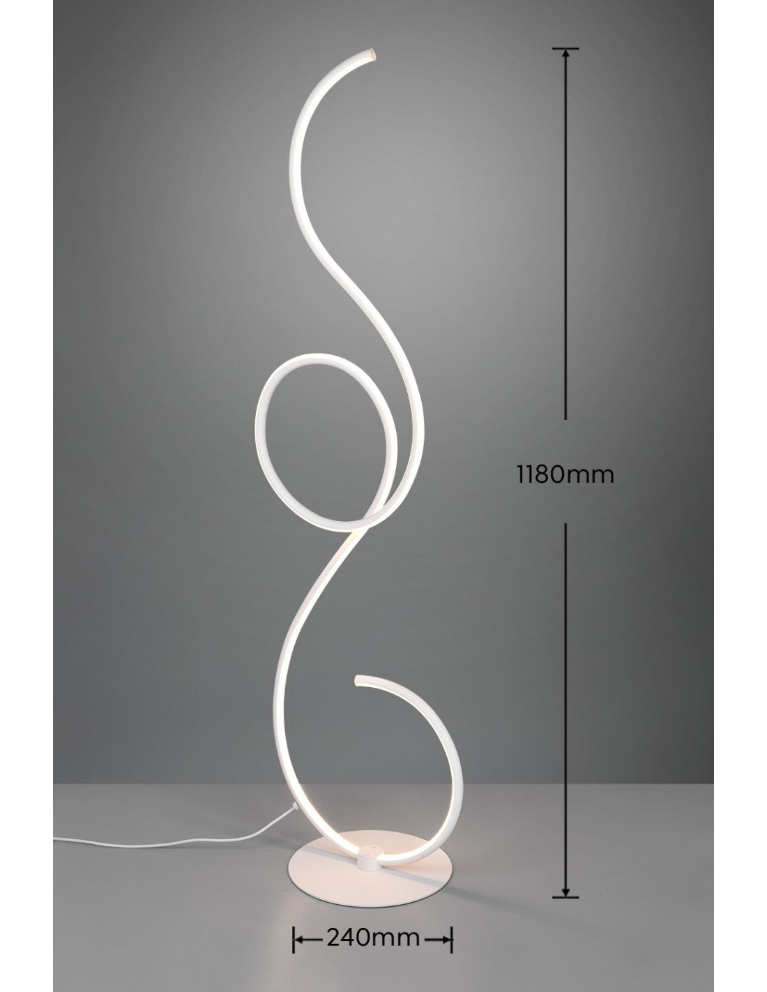 Lámpara de pie blanca moderna para sala de estar con atenuador LED Jive Trio Lighting