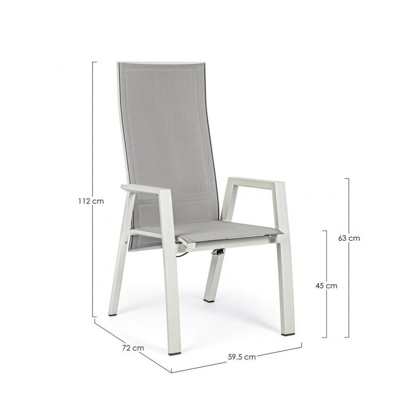 Silla de jardín reclinable Steven Lunar c-br 59x72x112h cm