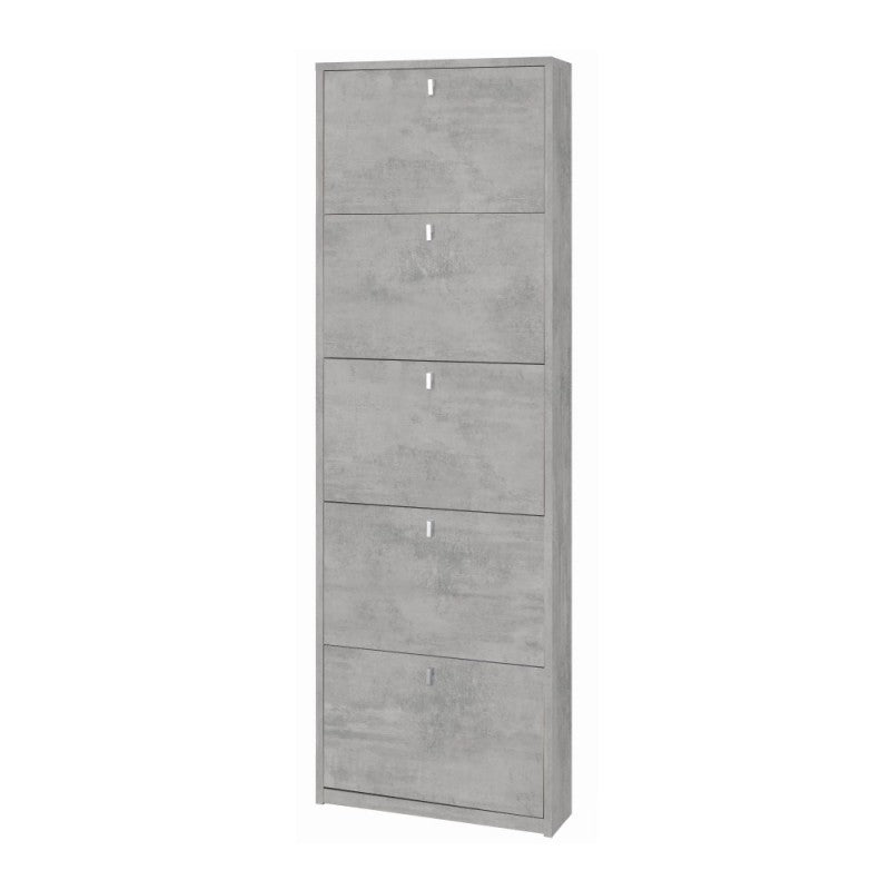 Beton Cemento zapatero delgado de cinco puertas 63x18x h190 cm