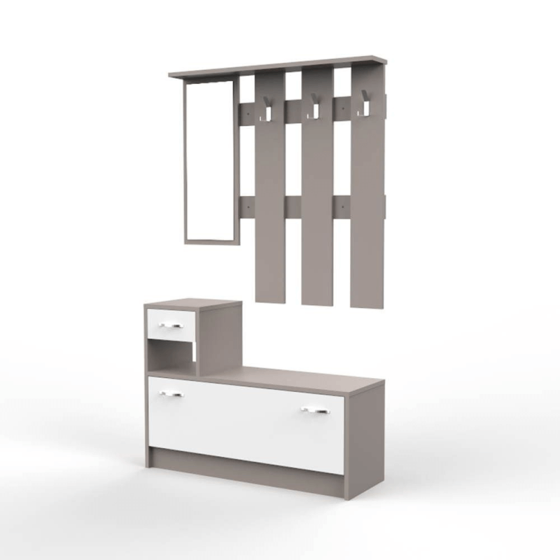 Mueble de entrada Rudolf en blanco moca claro