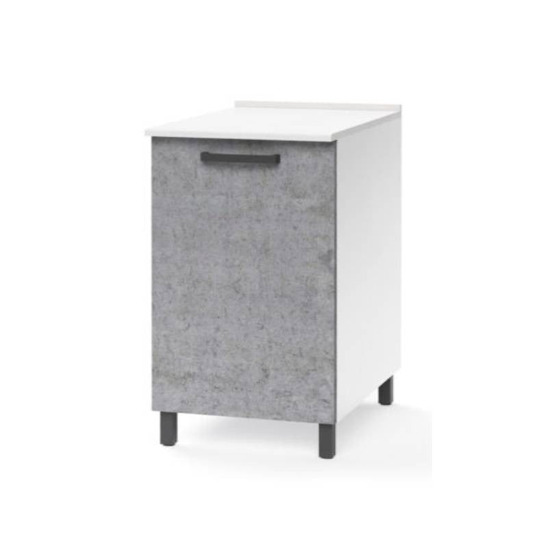 Base de cocina gris cemento con 1 puerta 60x50xH 85 cm