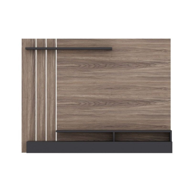 Mueble TV de nogal con detalles antracita 157x21xh.120 cm