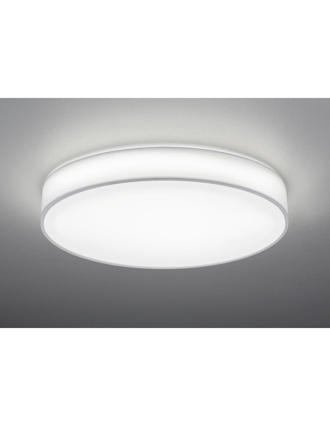 Lámpara de techo LED con pantalla de tela Lugano Blanco Ø75 cm Trio Lighting