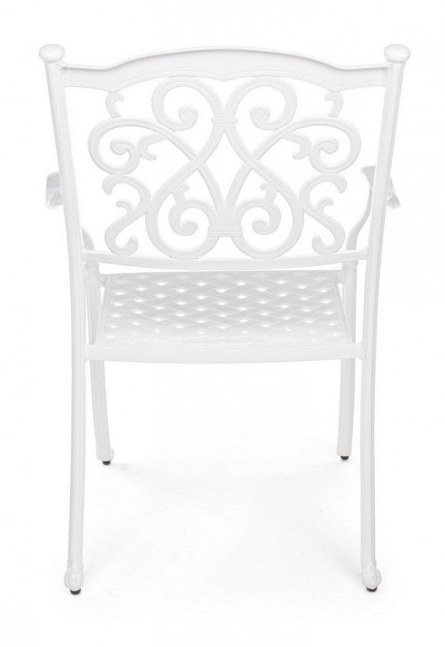 Silla de exterior Ivrea blanca con reposabrazos