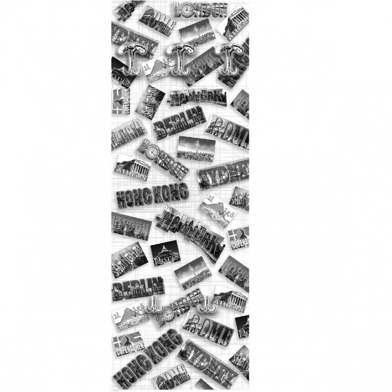 Perchero de pared Voyager negro 46x125 cm