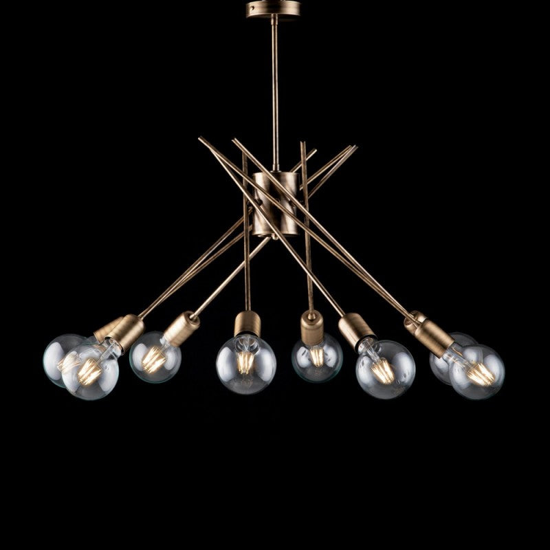 Araña industrial urbana moderna en hierro cepillado 64 cm.