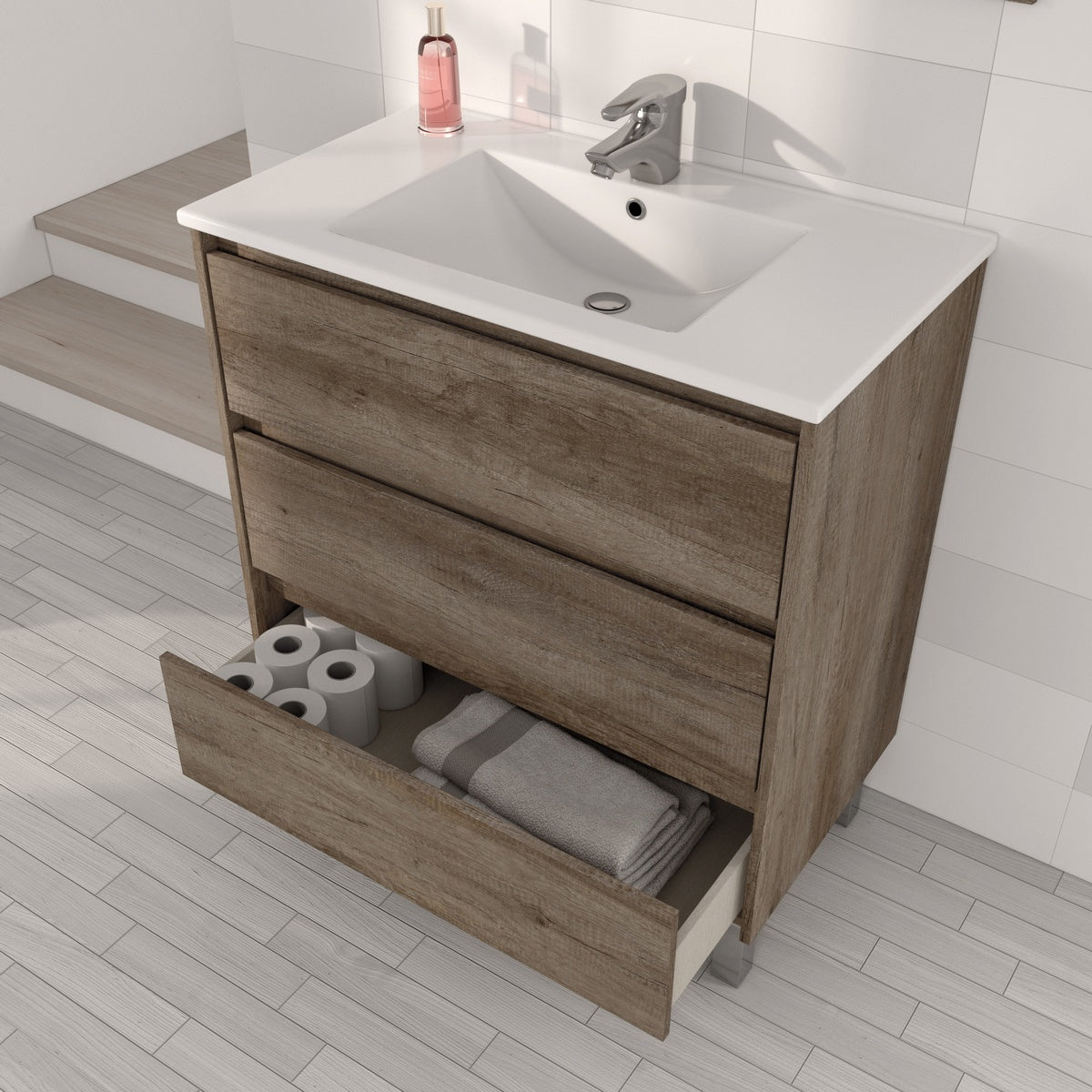 Mueble de baño Dakota/Drake 3 cajones (Para montar)