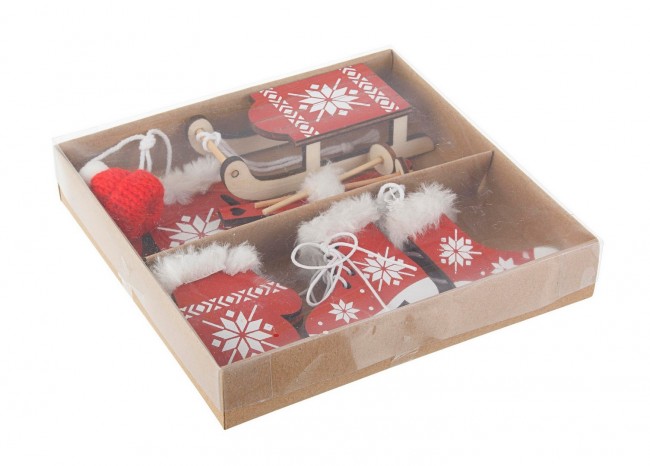 12x Paquete de 10 colgantes Sestriere rojos surtidos