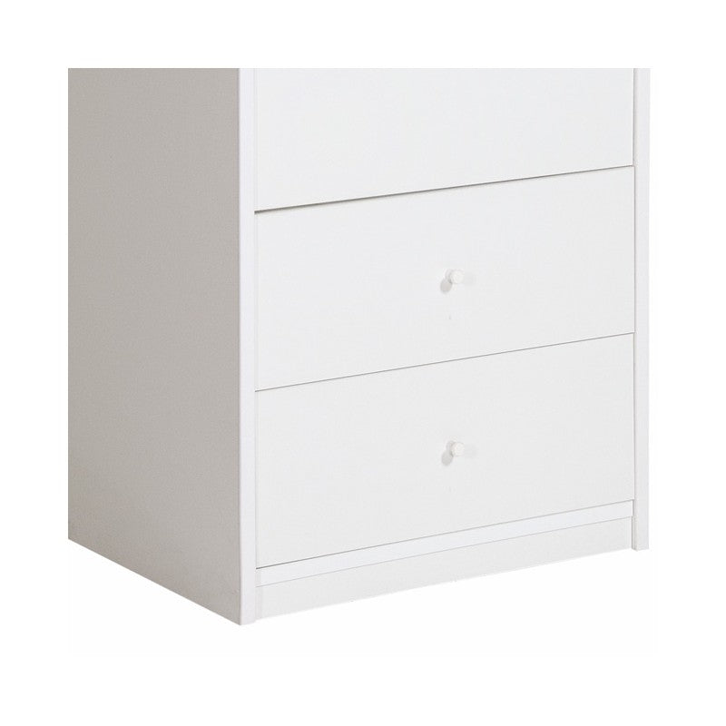 Mueble con tabla de planchar Cajones de madera revestida de melamina blanca 44x57xH.89 cm
