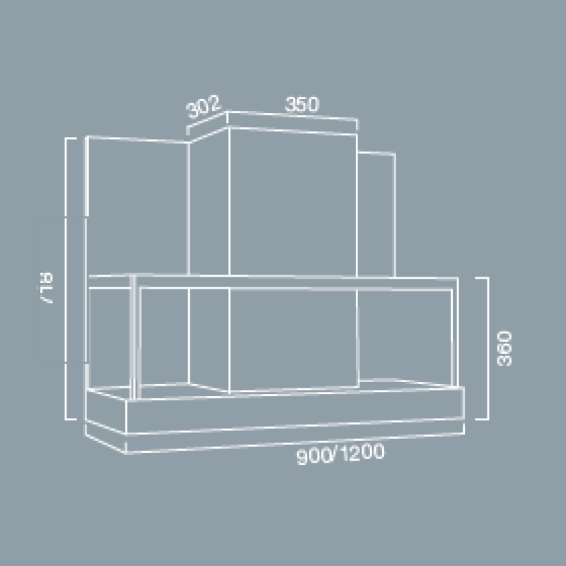 Campana extractora ETRA de acero inoxidable bruñido 90 cm