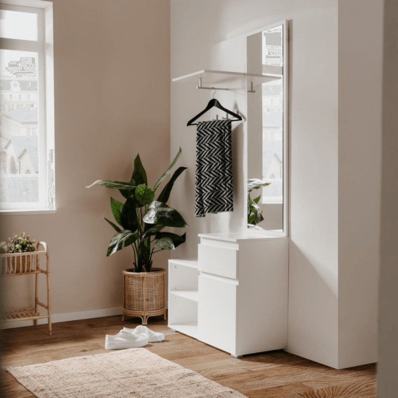 Mueble de entrada blanco Image41B con espejo