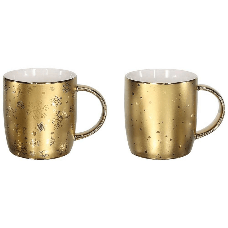 Taza Redonda 370 cc All Gold Porcelana Línea Navidad