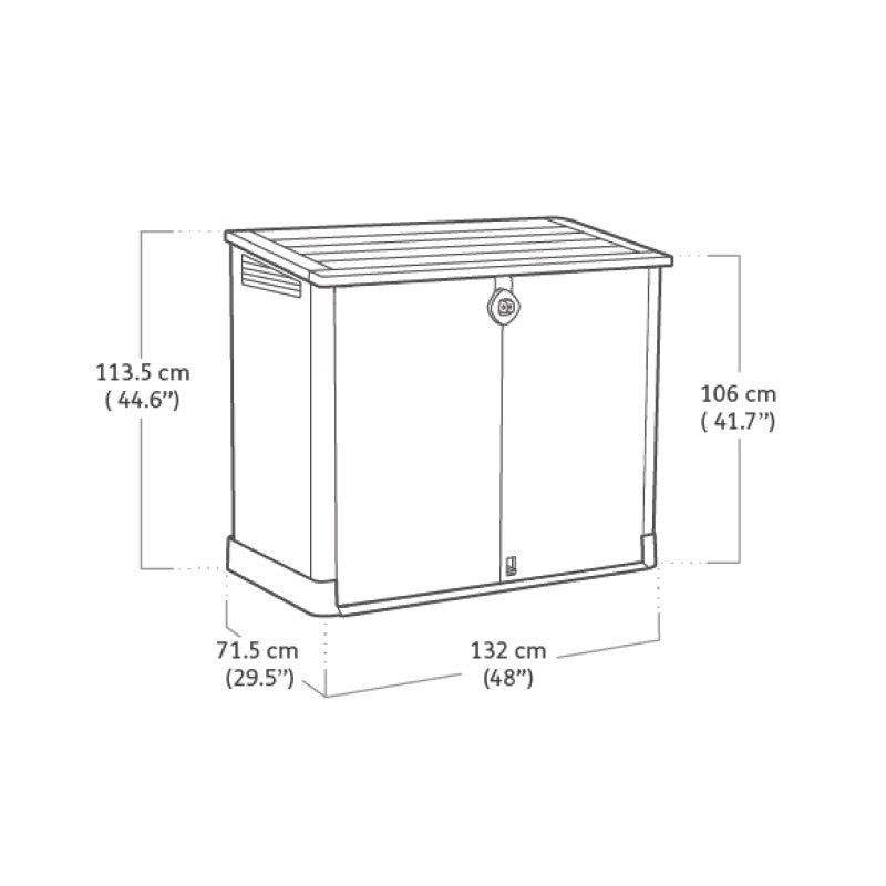 Caja de herramientas STORE IT OUT en resina Beige-Marrón 132x71,5xh.113,5 cm