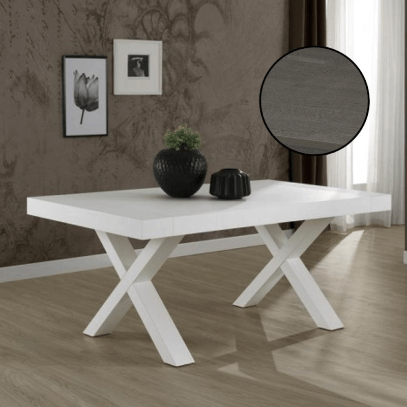 Mesa extensible Gondar 180x100 roble grafito