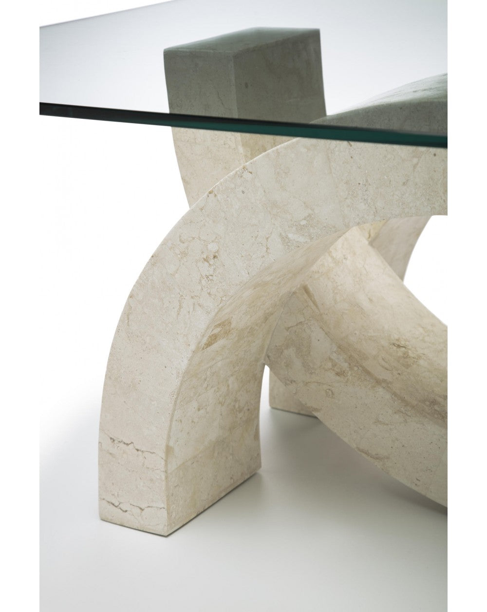 Mesa de centro beige transparente 70 cm x 120 cm Alt. 41 cm