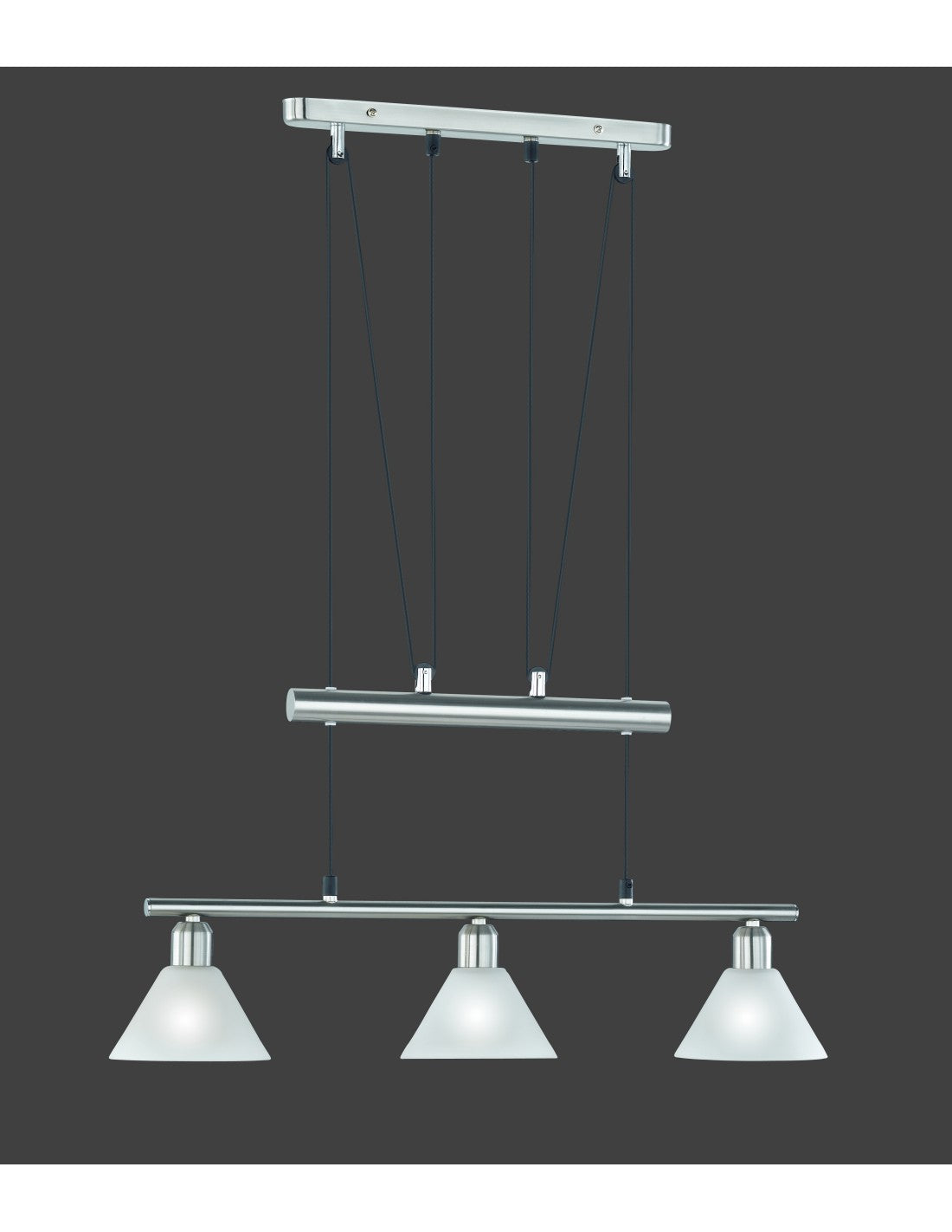 Suspensión 3 luces arriba y abajo Stamina Níquel L66 cm Trio Lighting