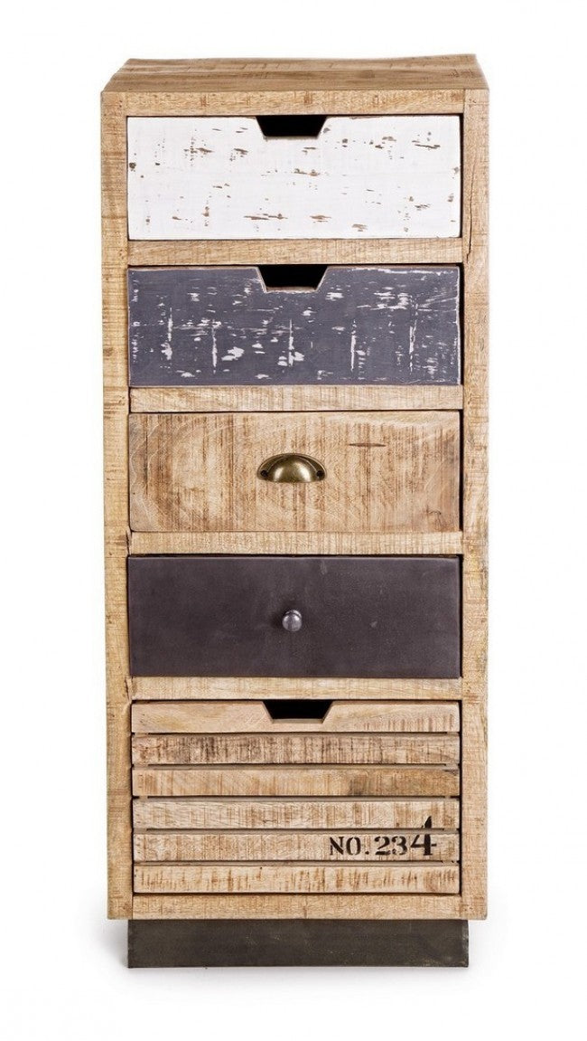 Cómoda de 5 cajones estilo industrial Tudor