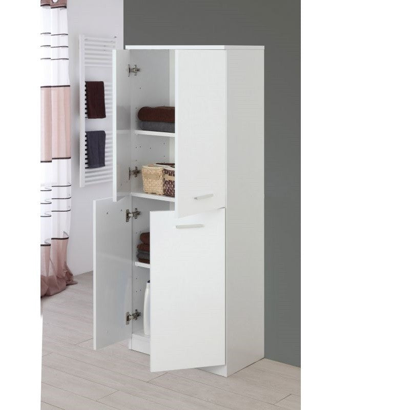 Armario zapatero blanco con cuatro puertas 60x34x h148,5 cm