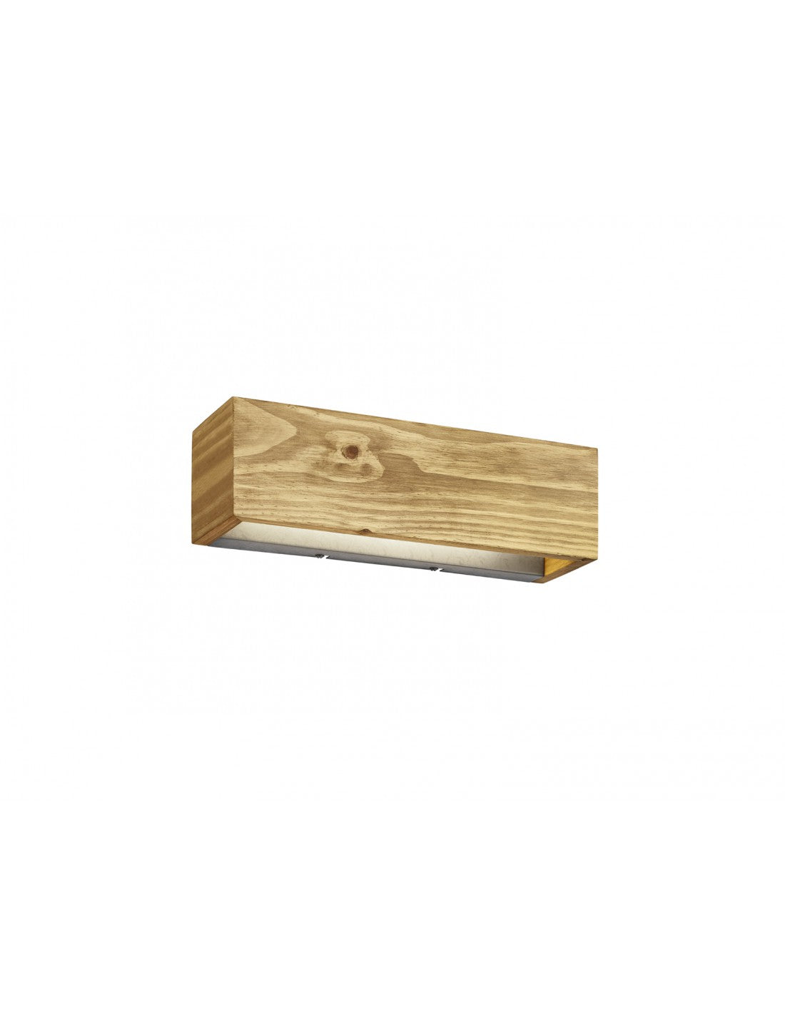 Lámpara de pared rectangular de madera natural Brad doble emisión LED Trio Lighting