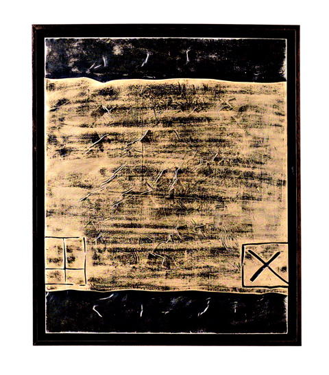 Óleo sobre lienzo multicolor y marco de madera 100x120 cm